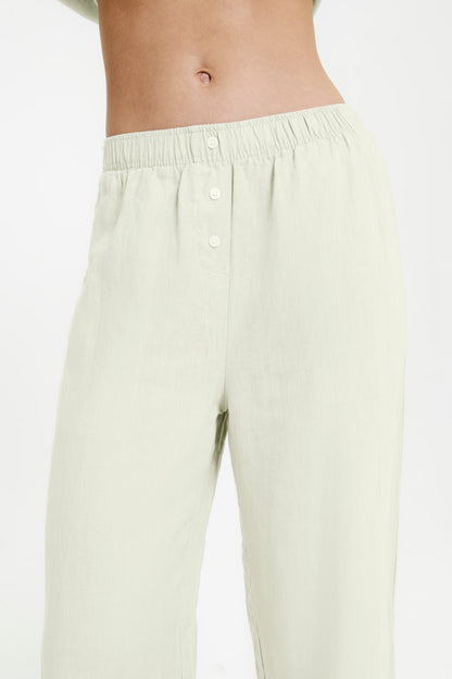 LOUNGE LINEN CROP PANT