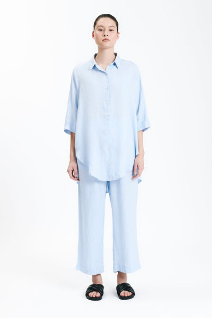 LOUNGE LINEN CROP PANT