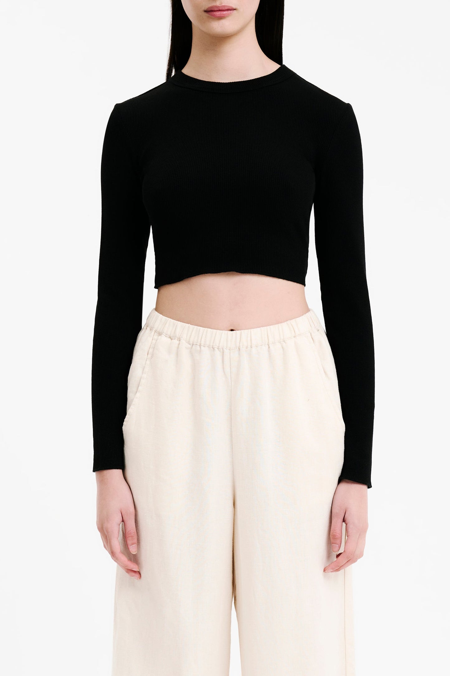 ESSENTIAL LS WAFFLE TEE