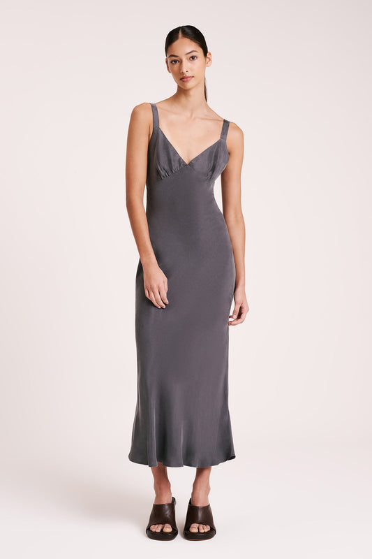 RONI CUPRO SLIP DRESS