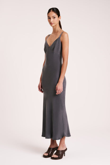 RONI CUPRO SLIP DRESS