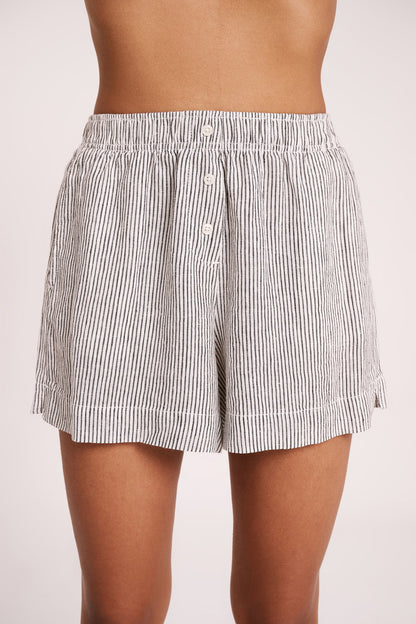 LOUNGE STRIPE LINEN SHORT