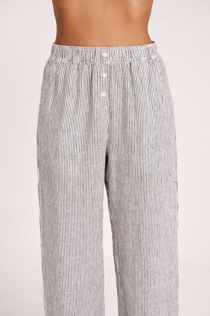 LOUNGE STRIPE LINEN PANT