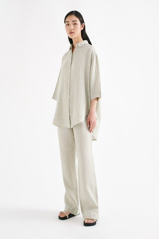 LOUNGE STRIPE LINEN PANT