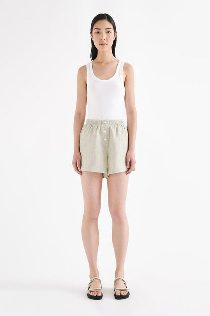 LOUNGE STRIPE LINEN SHORT