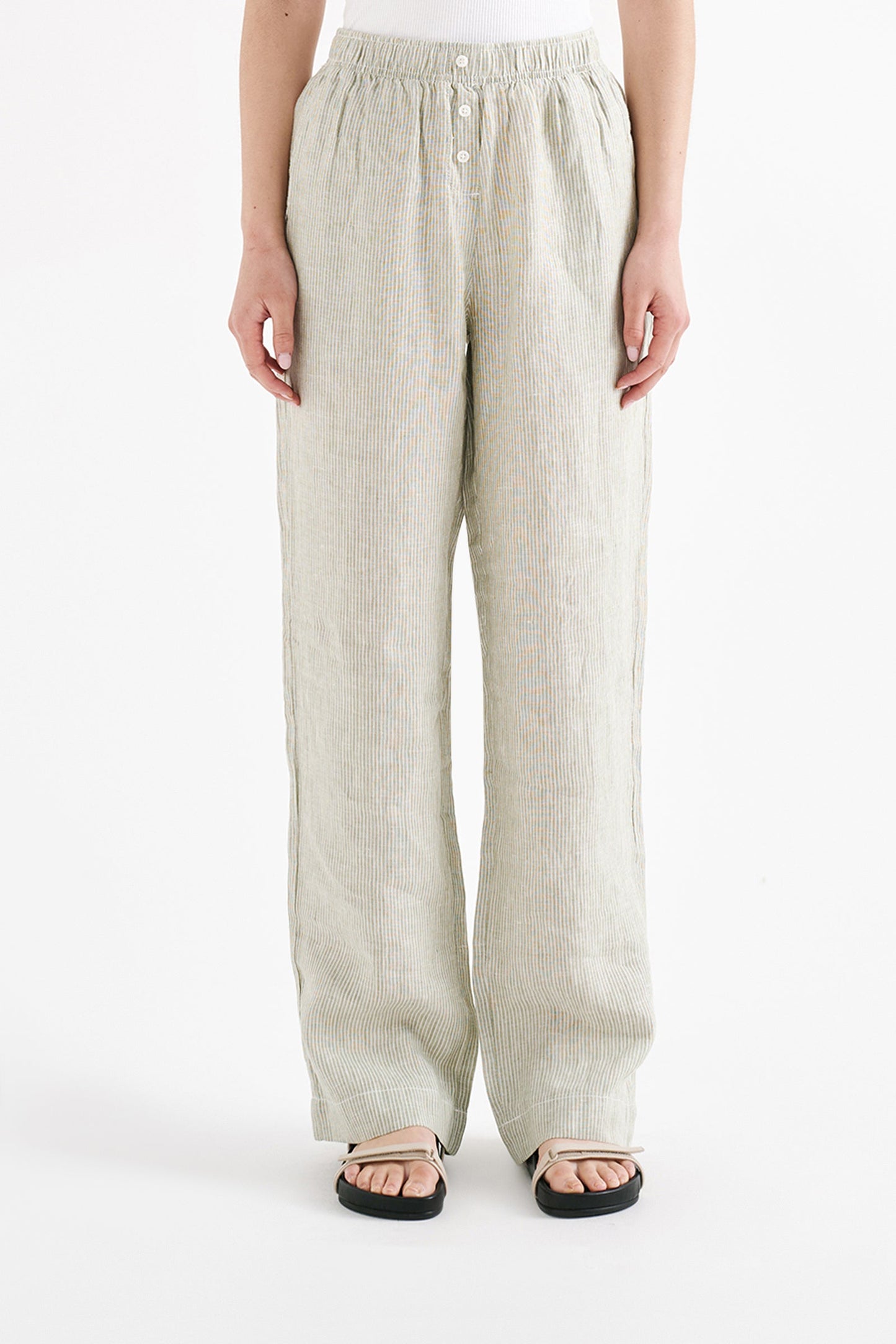 LOUNGE STRIPE LINEN PANT