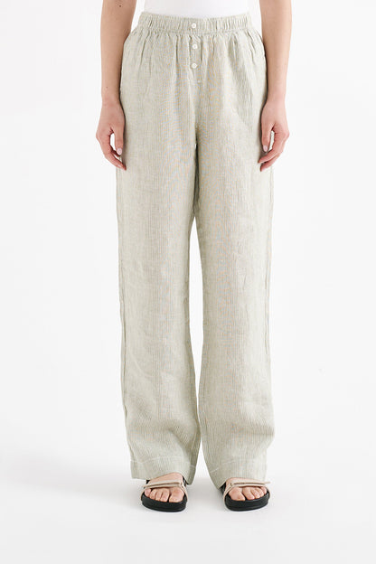 LOUNGE STRIPE LINEN PANT