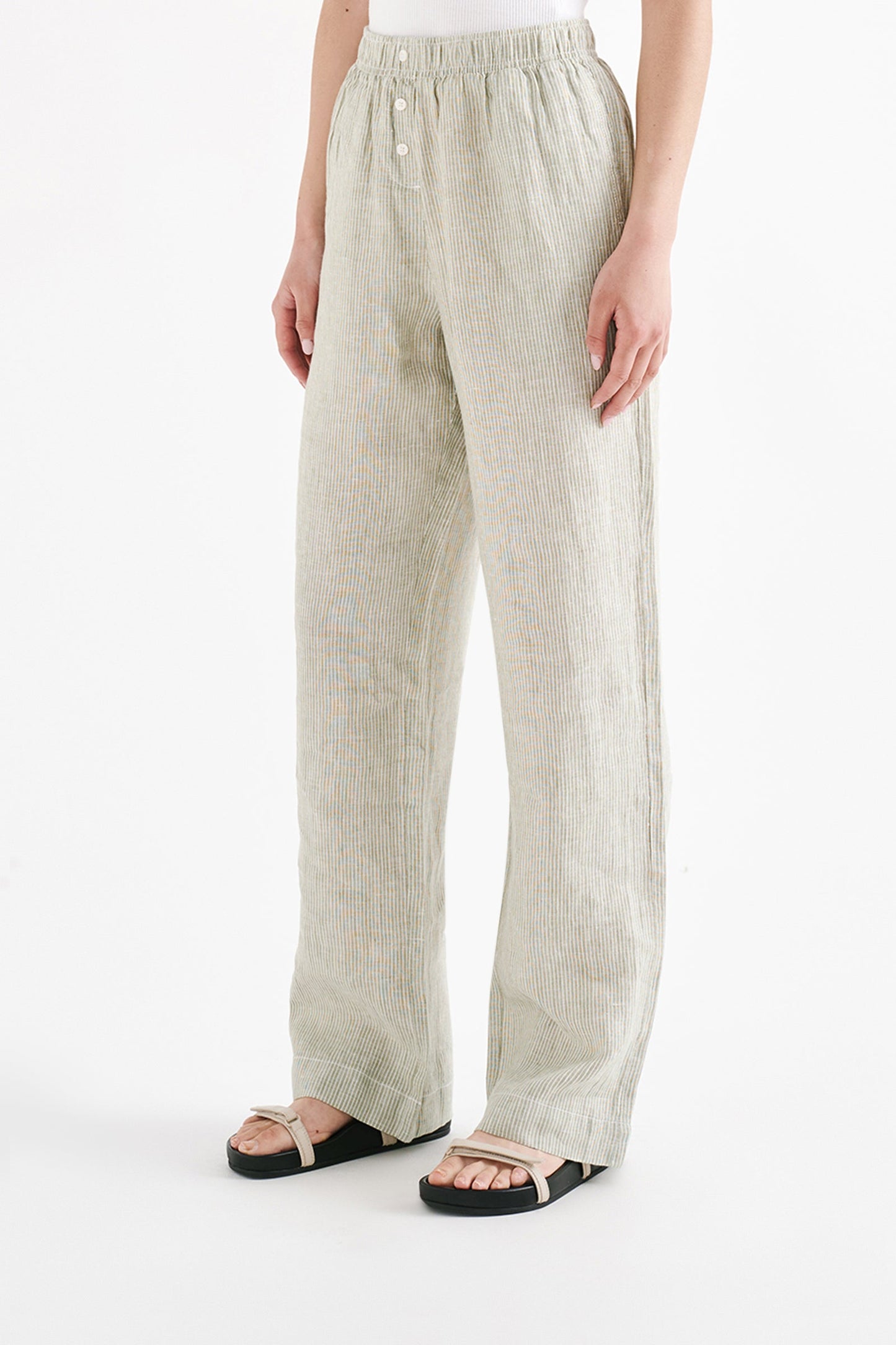LOUNGE STRIPE LINEN PANT