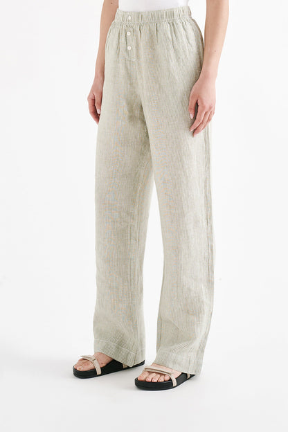 LOUNGE STRIPE LINEN PANT