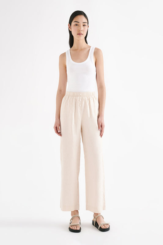 LOUNGE LINEN CROP PANT