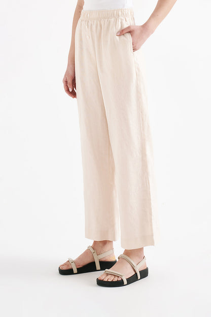 LOUNGE LINEN CROP PANT