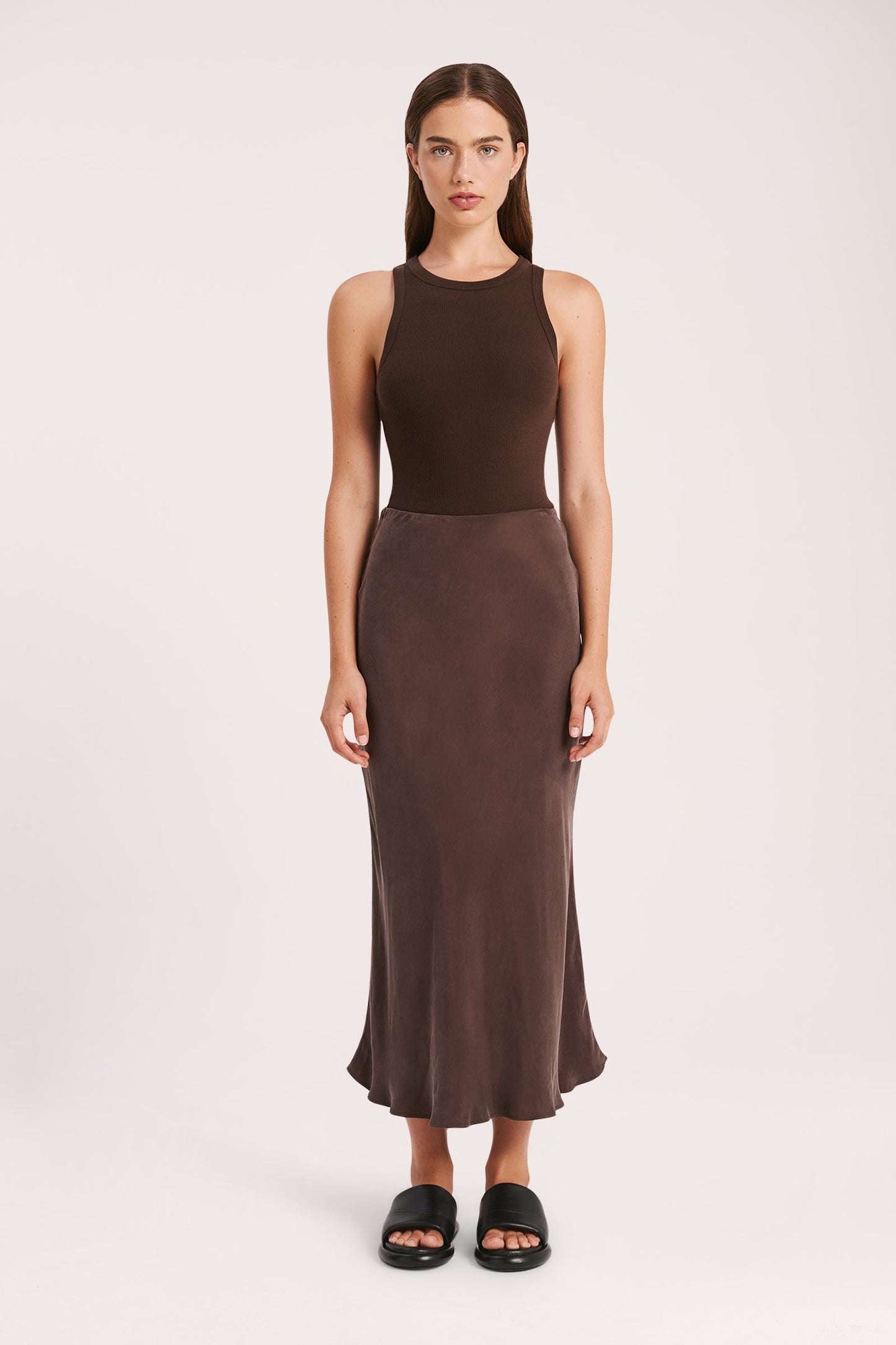 HARLOW CUPRO MIDI SKIRT