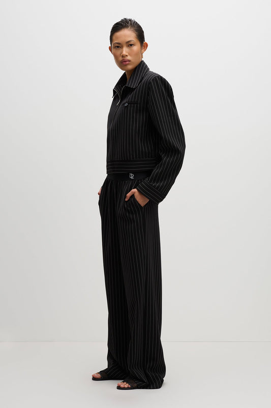 MAEVE PINSTRIPE BOMBER
