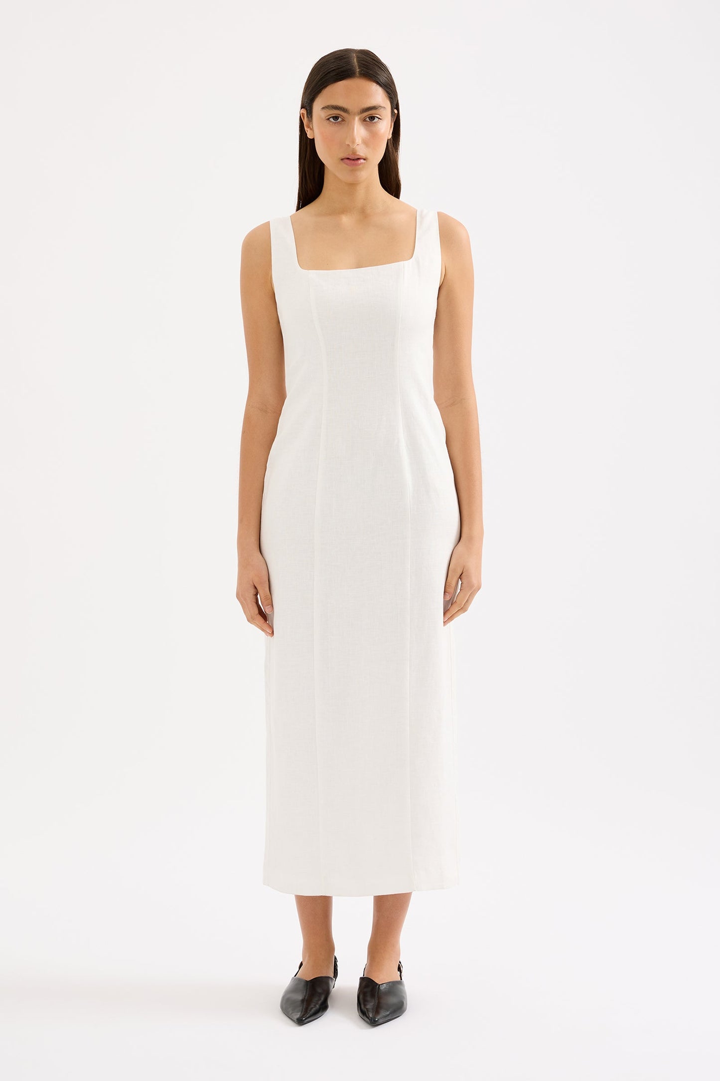 MONROE LINEN MIDI DRESS