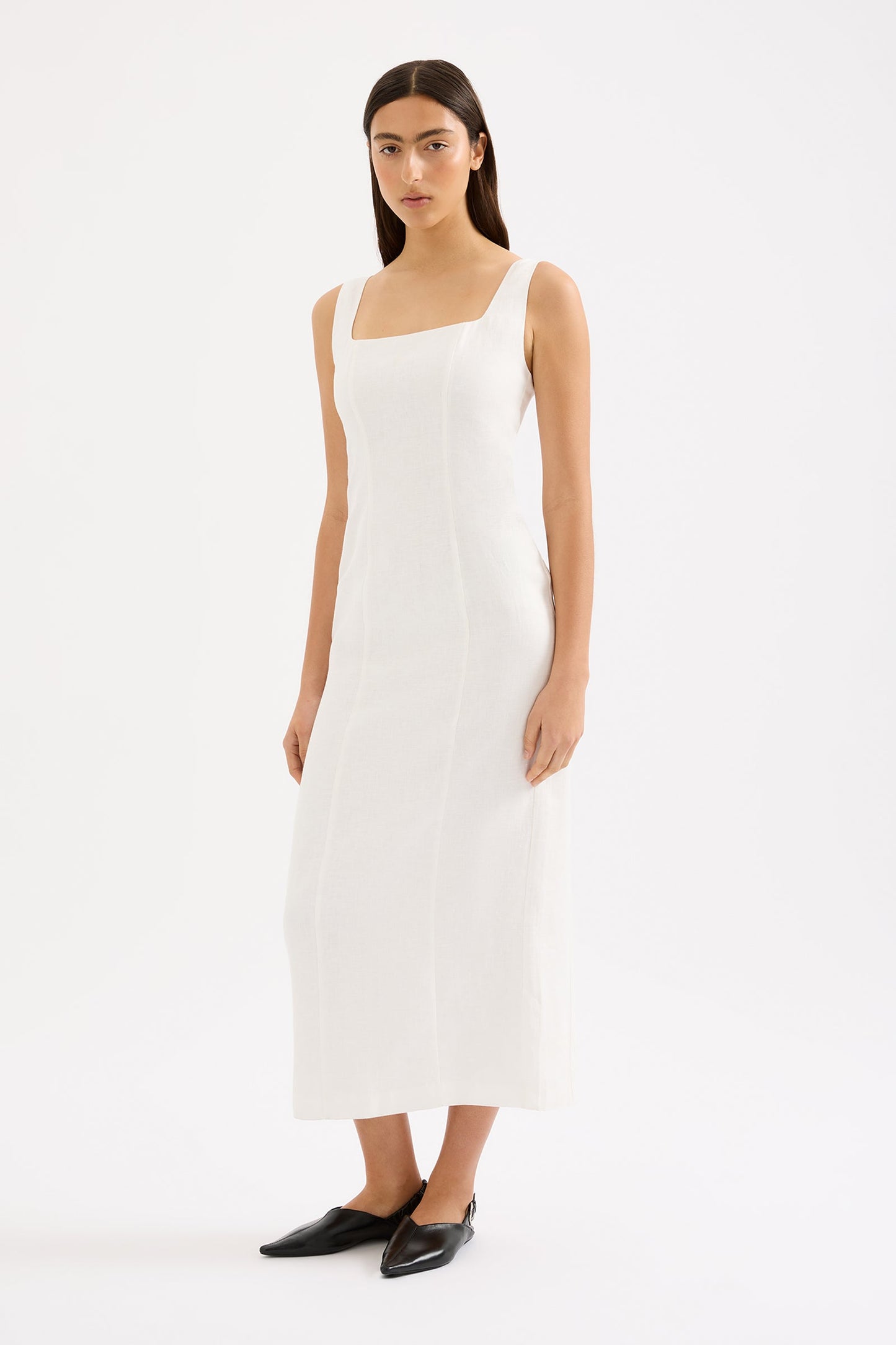 MONROE LINEN MIDI DRESS