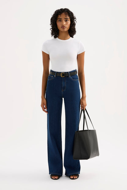 ORGANIC STRETCH WIDE LEG JEAN