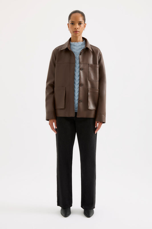TELSEY FAUX LEATHER JACKET