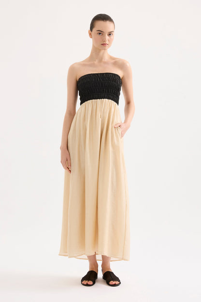 FRANCES SHIRRED MAXI DRESS