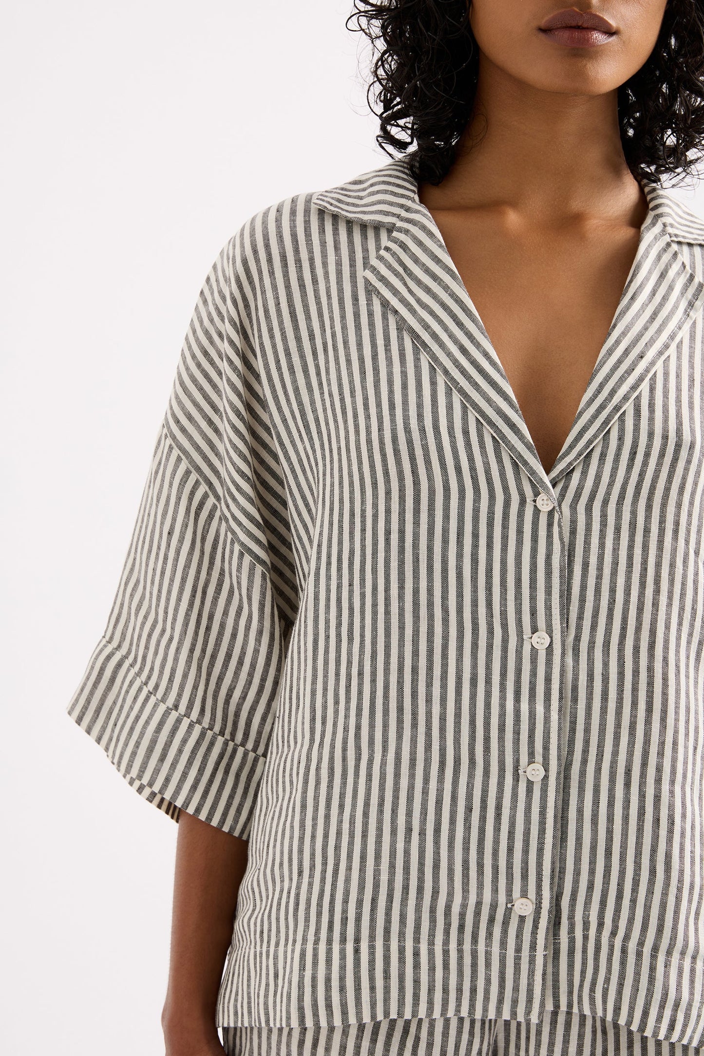 LOUNGE STRIPE LINEN SHIRT