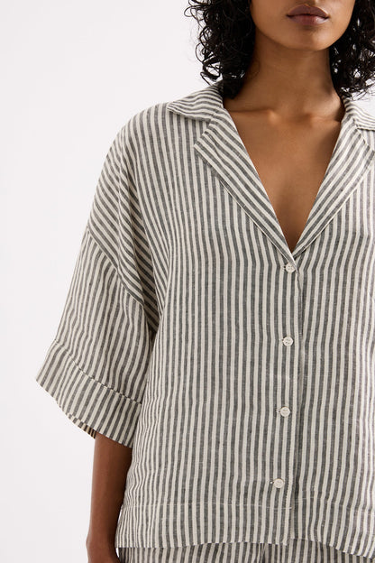 LOUNGE STRIPE LINEN SHIRT