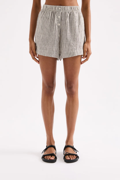 LOUNGE STRIPE LINEN SHORT