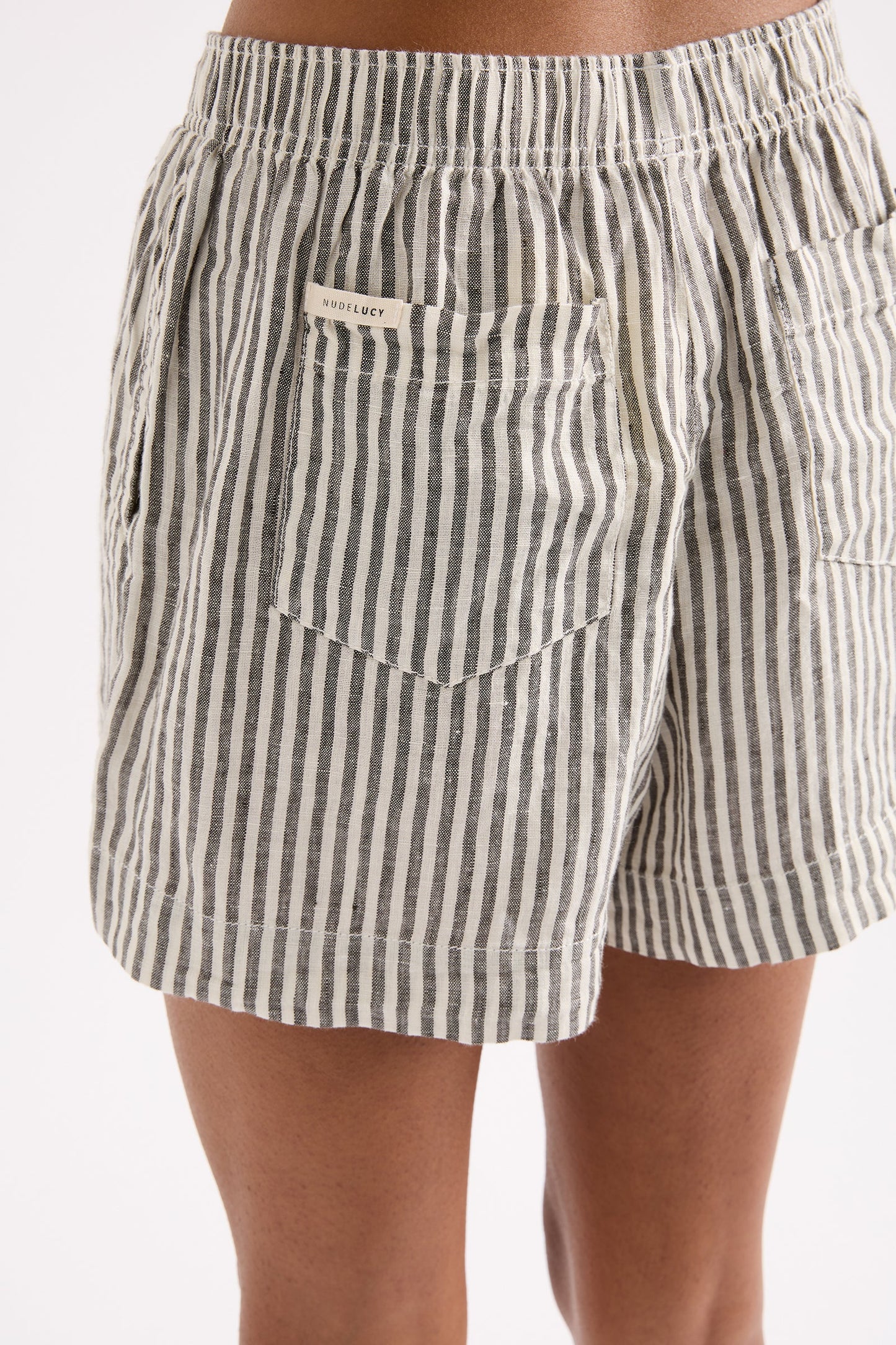 LOUNGE STRIPE LINEN SHORT