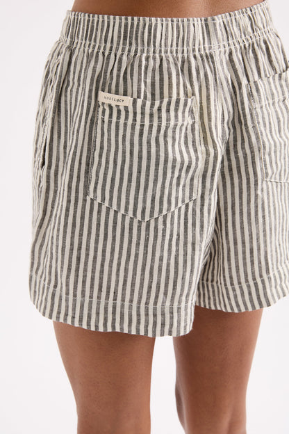 LOUNGE STRIPE LINEN SHORT