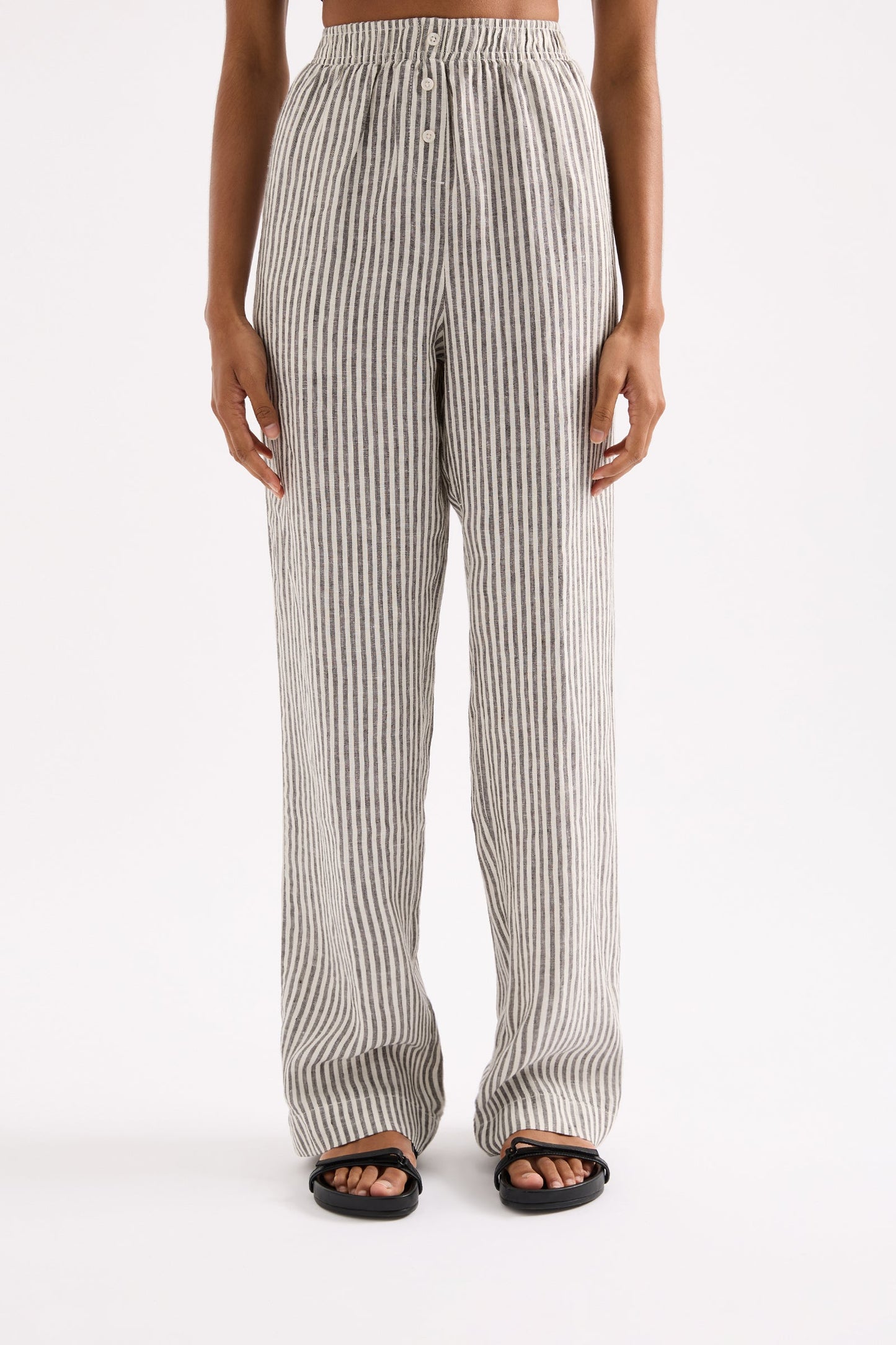LOUNGE STRIPE LINEN PANT