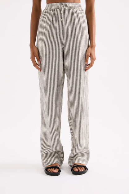 LOUNGE STRIPE LINEN PANT