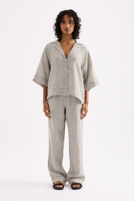 LOUNGE STRIPE LINEN PANT
