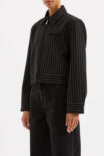 MAEVE PINSTRIPE BOMBER