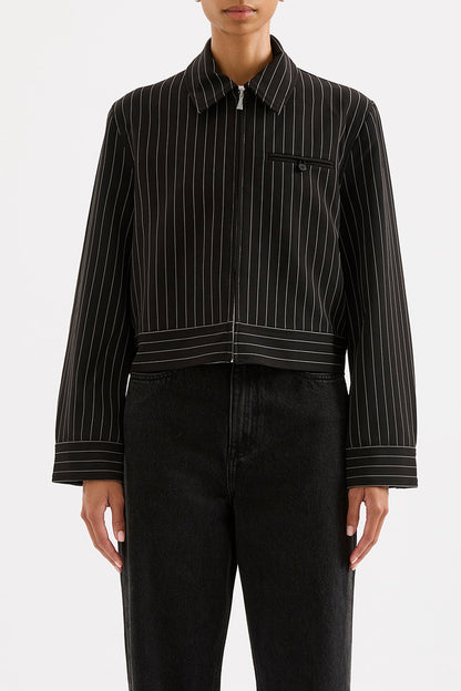 MAEVE PINSTRIPE BOMBER