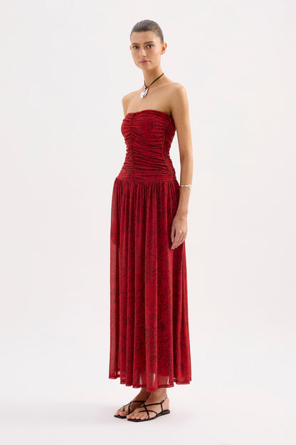 SAFFRON STRAPLESS MAXI DRESS