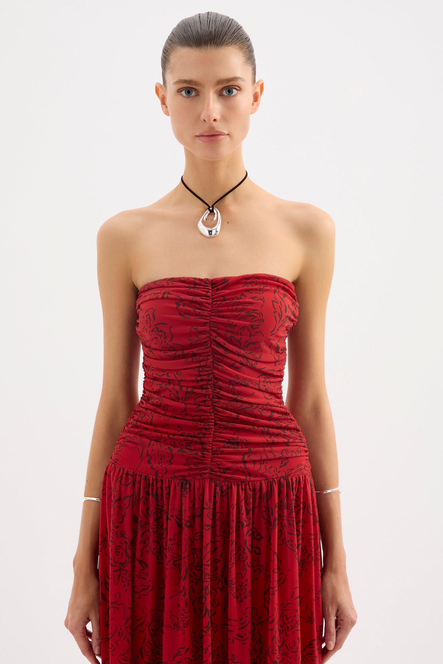 SAFFRON STRAPLESS MAXI DRESS