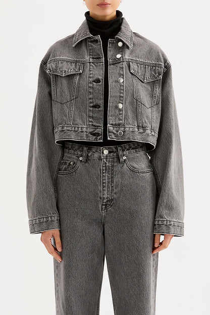 ORGANIC DENIM CROP JACKET