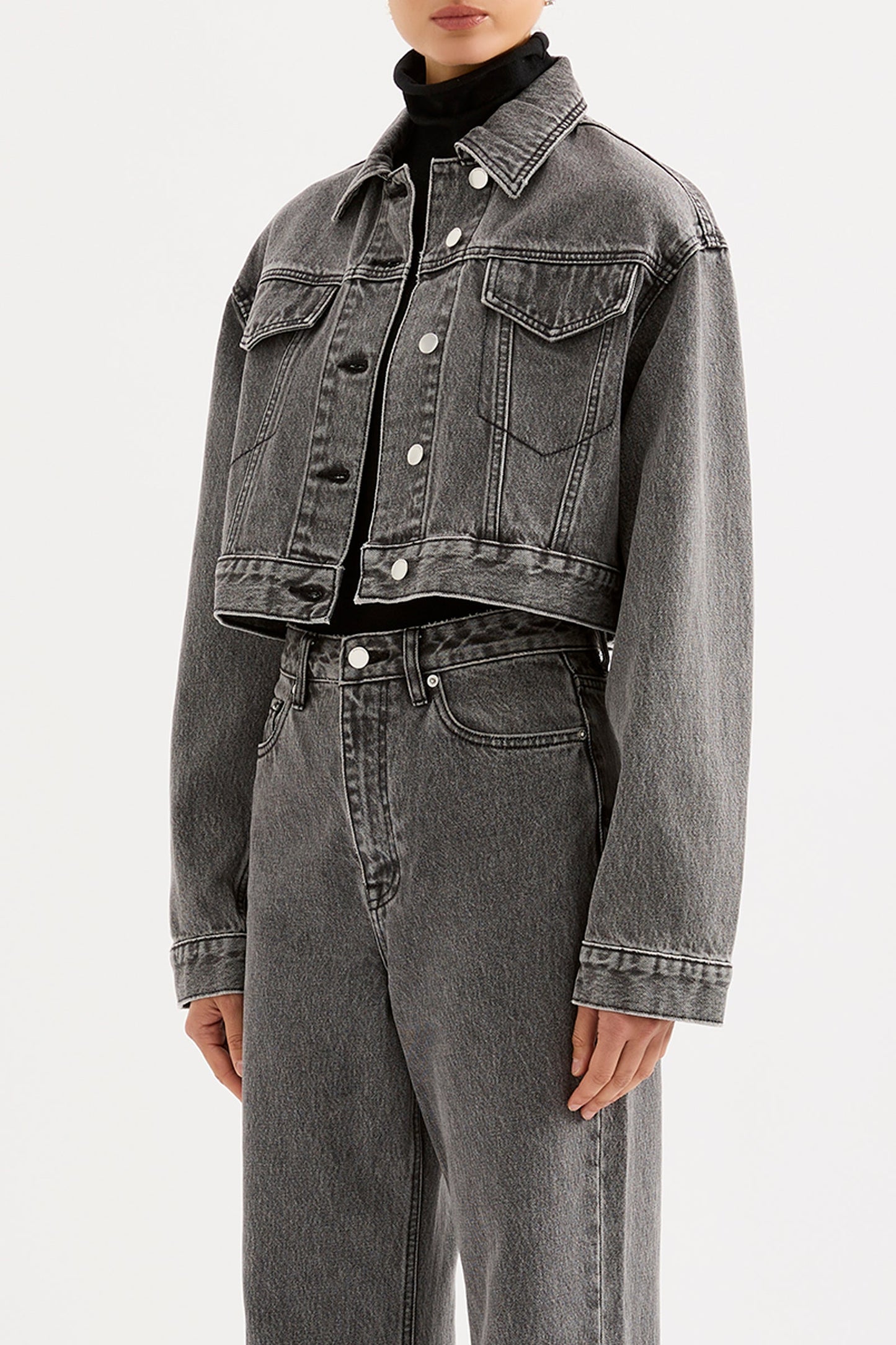 ORGANIC DENIM CROP JACKET