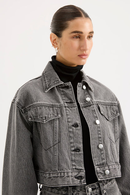 ORGANIC DENIM CROP JACKET