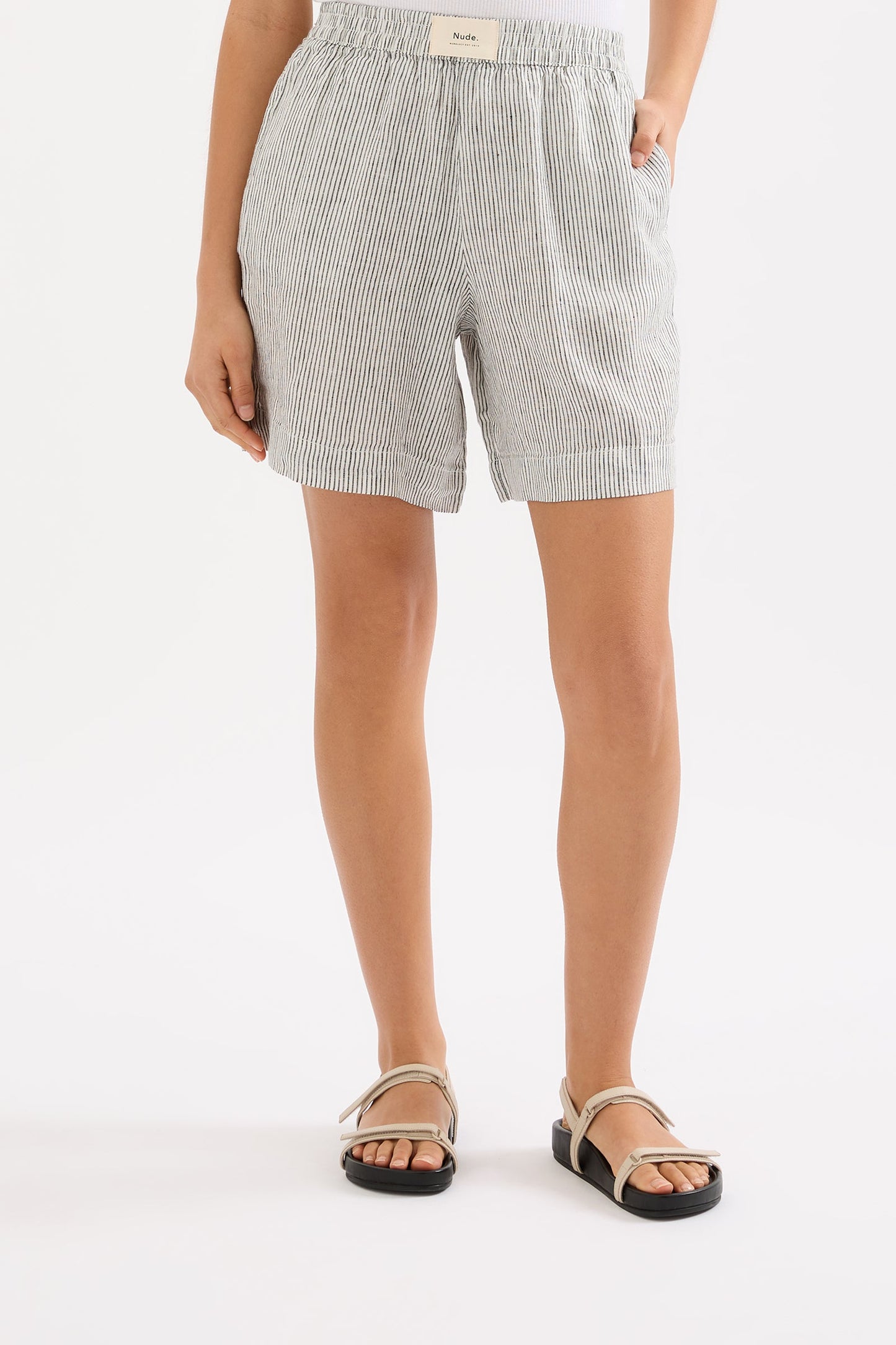 LOUNGE HERITAGE STRIPE LINEN SHORT