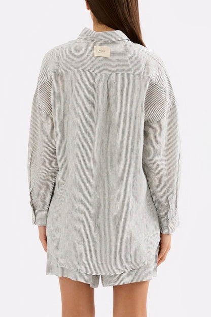 LOUNGE HERITAGE STRIPE LINEN SHIRT