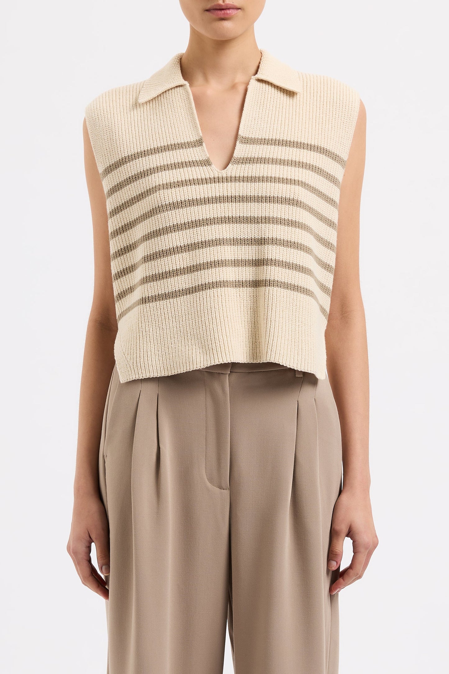 ENES STRIPE KNIT VEST