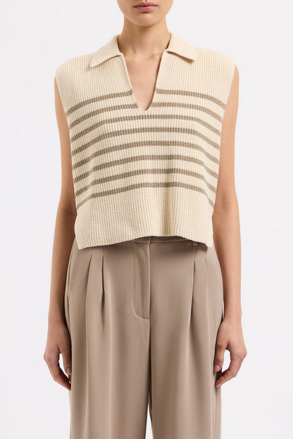 ENES STRIPE KNIT VEST
