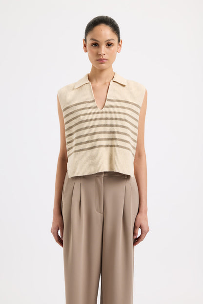 ENES STRIPE KNIT VEST