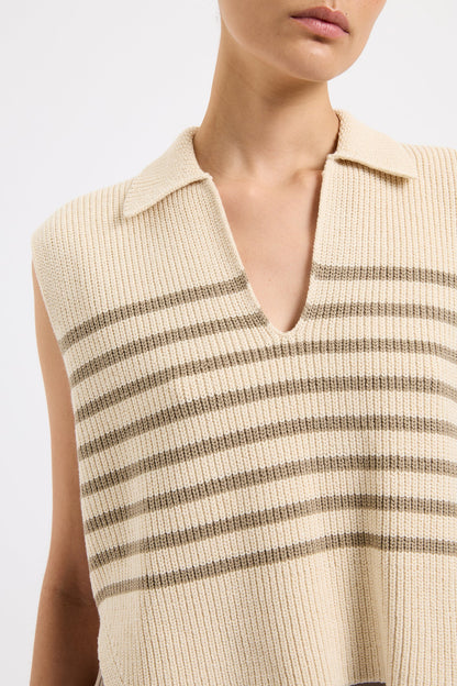 ENES STRIPE KNIT VEST