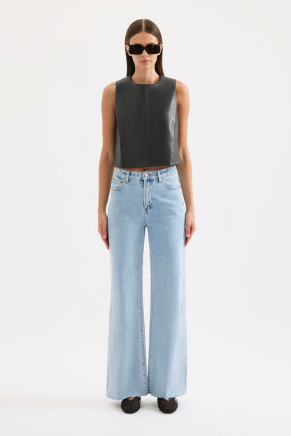 BEAUMONT VEGAN LEATHER TOP