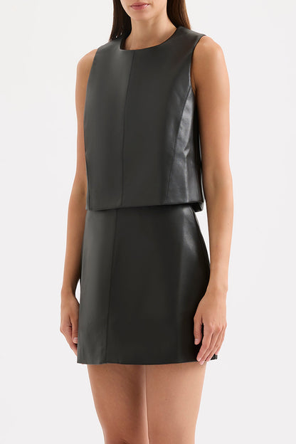 BEAUMONT VEGAN LEATHER TOP