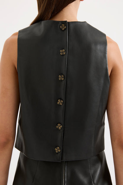BEAUMONT VEGAN LEATHER TOP