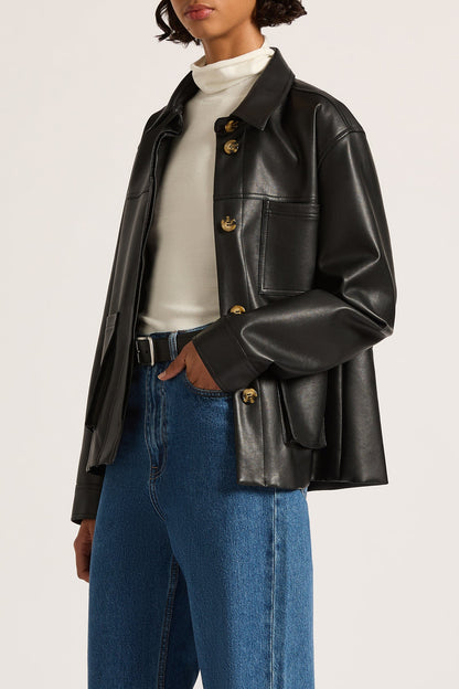 TELSEY FAUX LEATHER JACKET