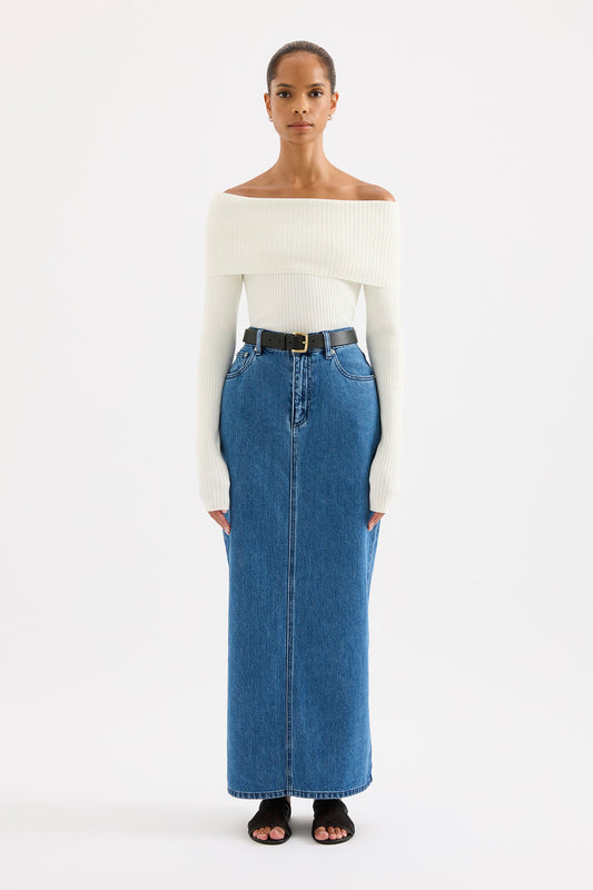 ORGANIC DENIM MAXI SKIRT