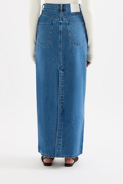 ORGANIC DENIM MAXI SKIRT