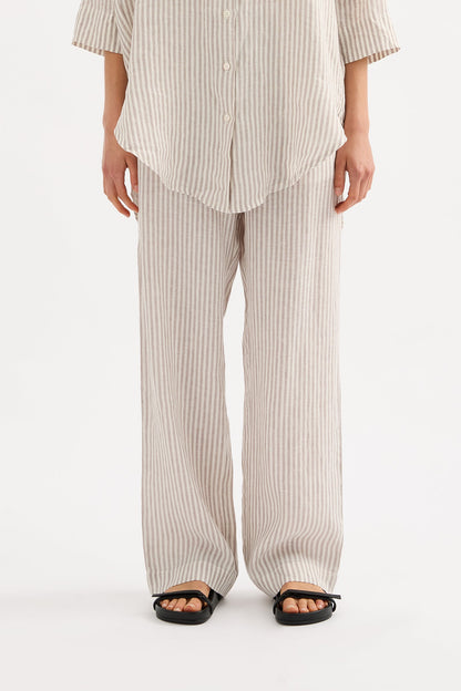 LOUNGE STRIPE LINEN PANT